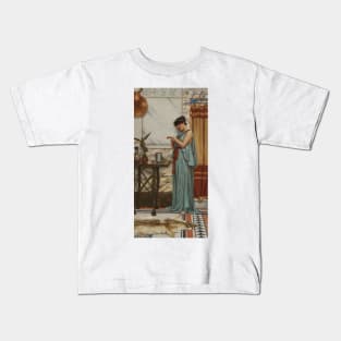 His Birthday Gift by John William Godward Kids T-Shirt